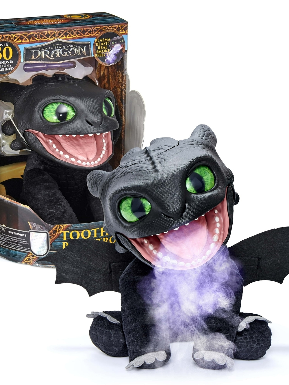How to Train Your Dragon Toothless Puppetronic by Real FX, +50 Sounds Toy *NIB*